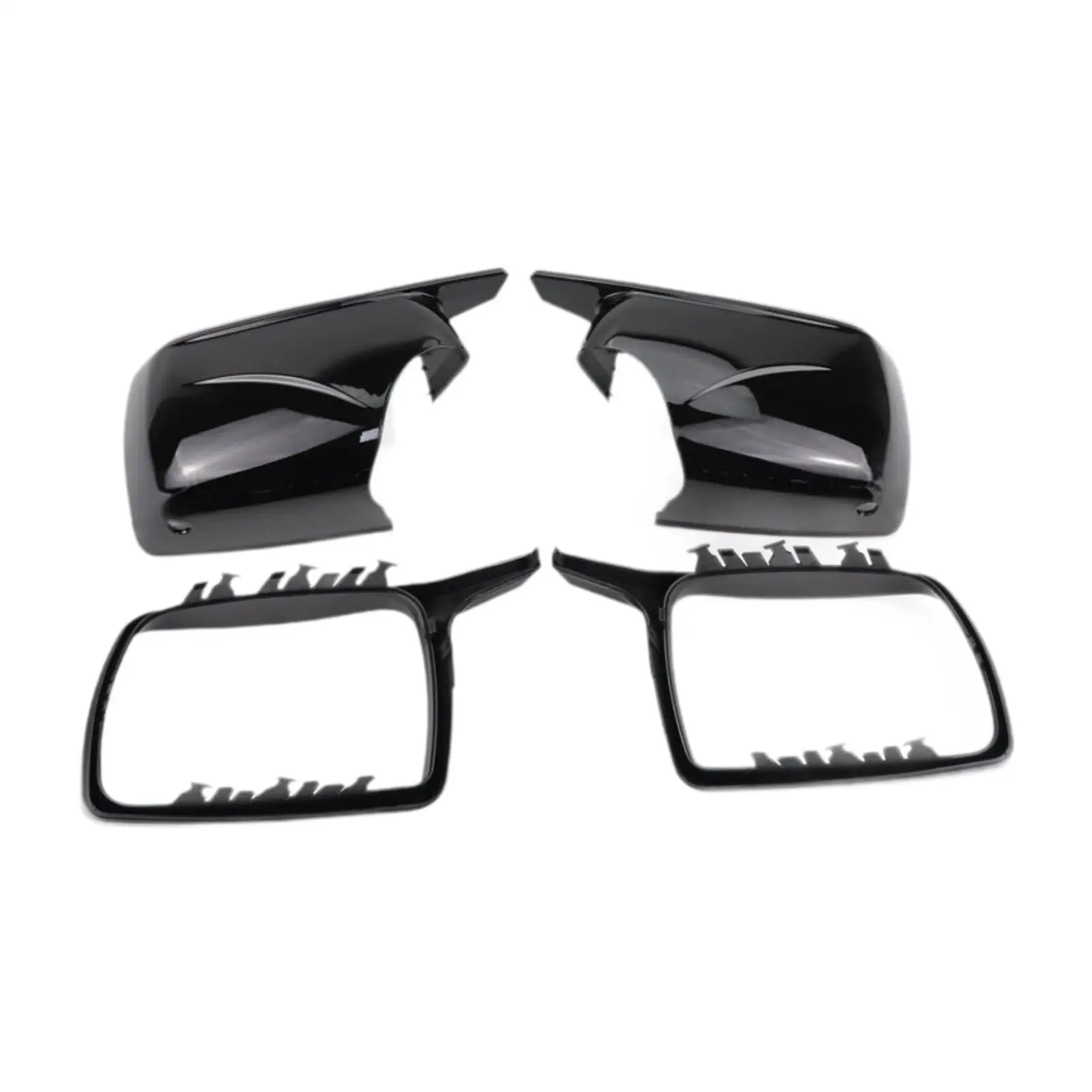 

4Pcs Rearview Mirror Cover Rear View Mirror Case Easy to Install Professional Spare Parts Accessory for BMW E53 x5 99-06