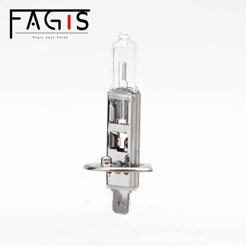 Fagis 2Pcs High Quality H1 12V 55W 3350K Warm White Clear Quartz Glass Car Lights Headlight Auto Halogen Bulbs High Beam Lamps