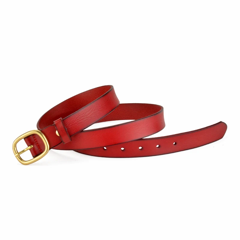 Donna-in Vintage Calfskin Women Belts Real Leather Waistband Daily OOTD Style For Dress Designer Female Belts Brass Buckle