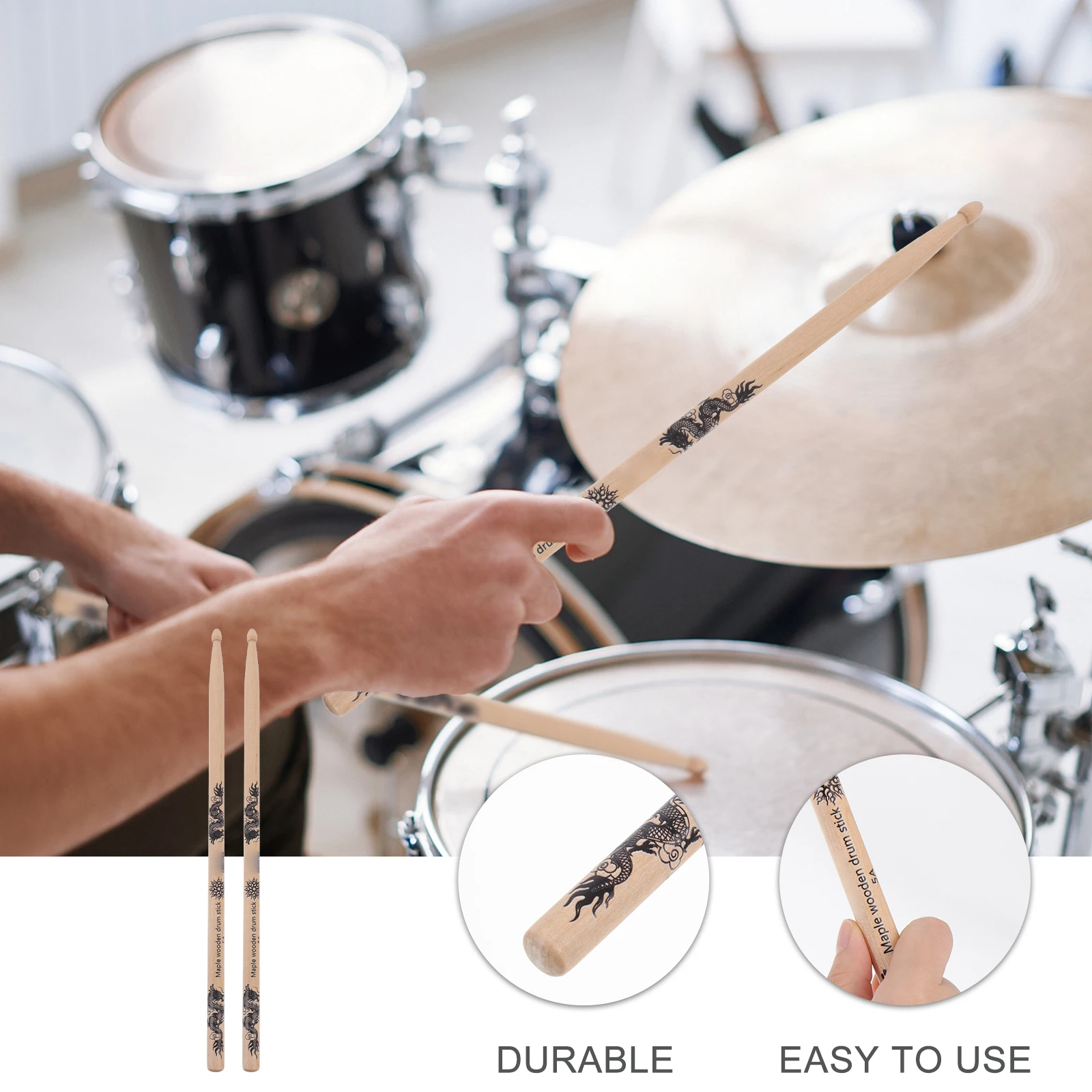 

2 Pcs Drumstick Practicing Sticks Useful Filling Accessories Wooden Percussion Instrument