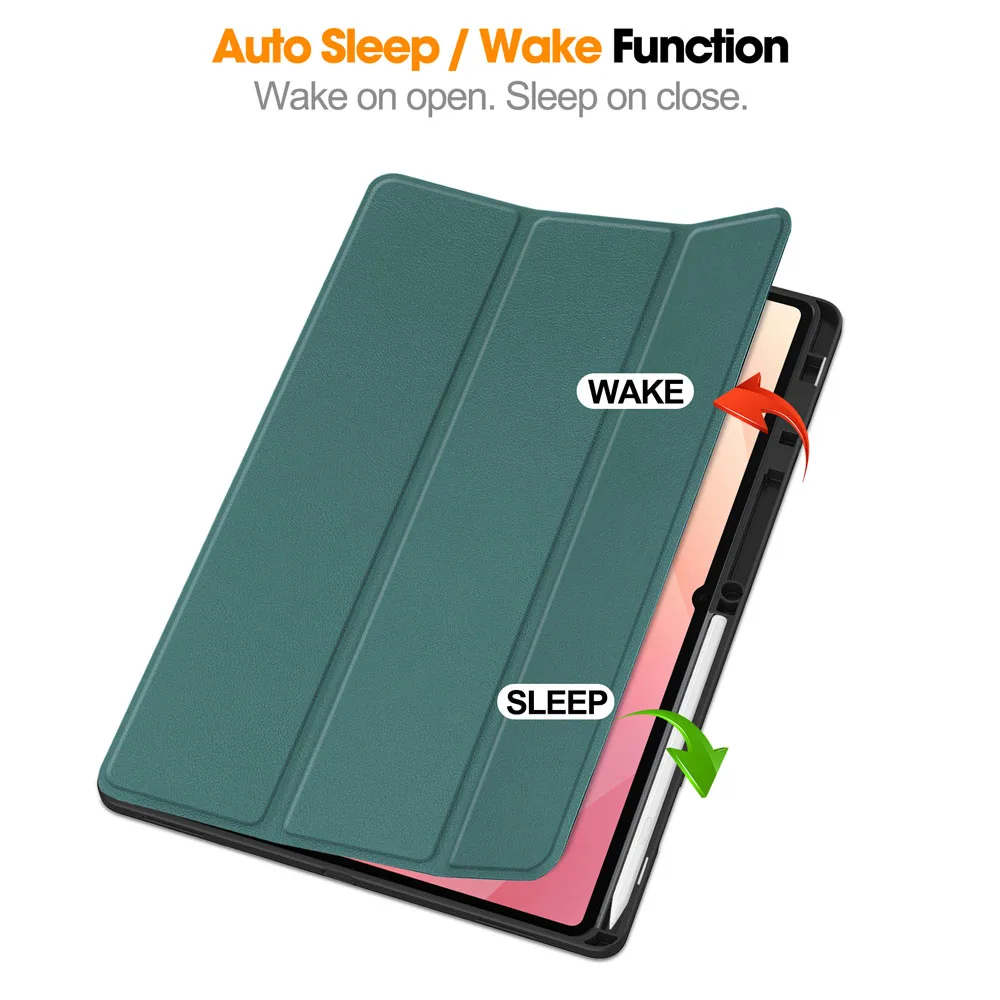 For Samsung Galaxy Tab S12 Ultra 14.6 Inch Case Three‑fold TPU Pen Slot Auto Sleep/Wake Shockproof Protective Cover