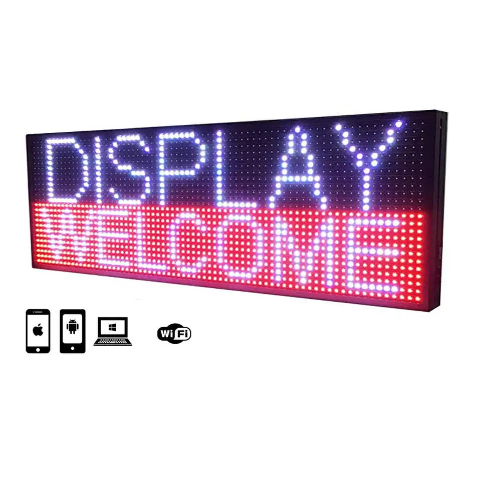 

Wi-Fi LED Scrolling Sign Full Color P10 DIY Programmable Message Sign Commercial LED Display Board Billboards