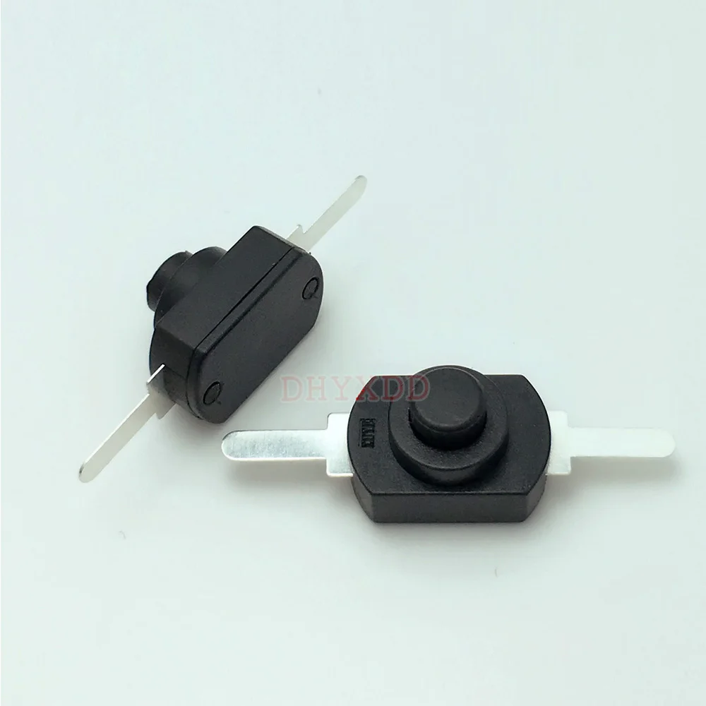 10pcs 1A 30V DC 2A 250V White/Black Latching On Off Mini Torch Push Button Switch