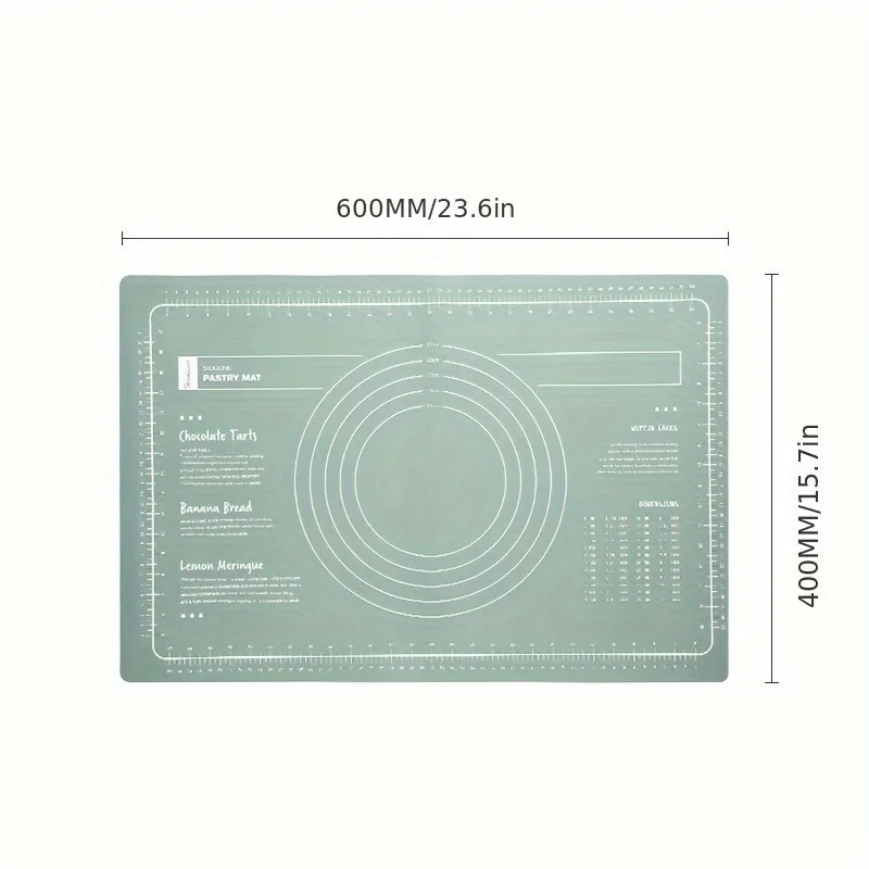 Silicone Amassar Mat e Rolling Pin Set, Extra grande, Non-Slip, Cozimento sem esforço