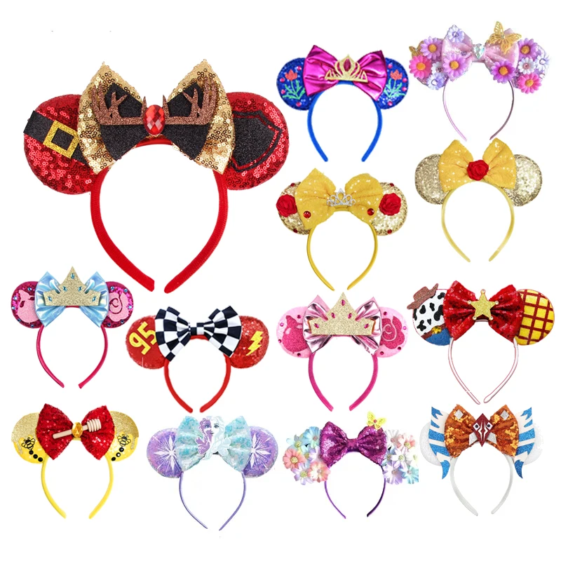 Newest Mickey Mouse Ears Headband Cartoon Sequins 5