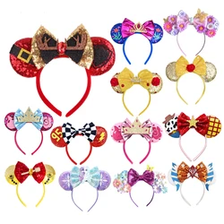 Mickey Mouse Orelhas Headband para Meninas, Lantejoulas Dos Desenhos Animados, Arco Headwear para Crianças, Acessórios de Cabelo DIY, Festa Festival, Mais Recentes, 5