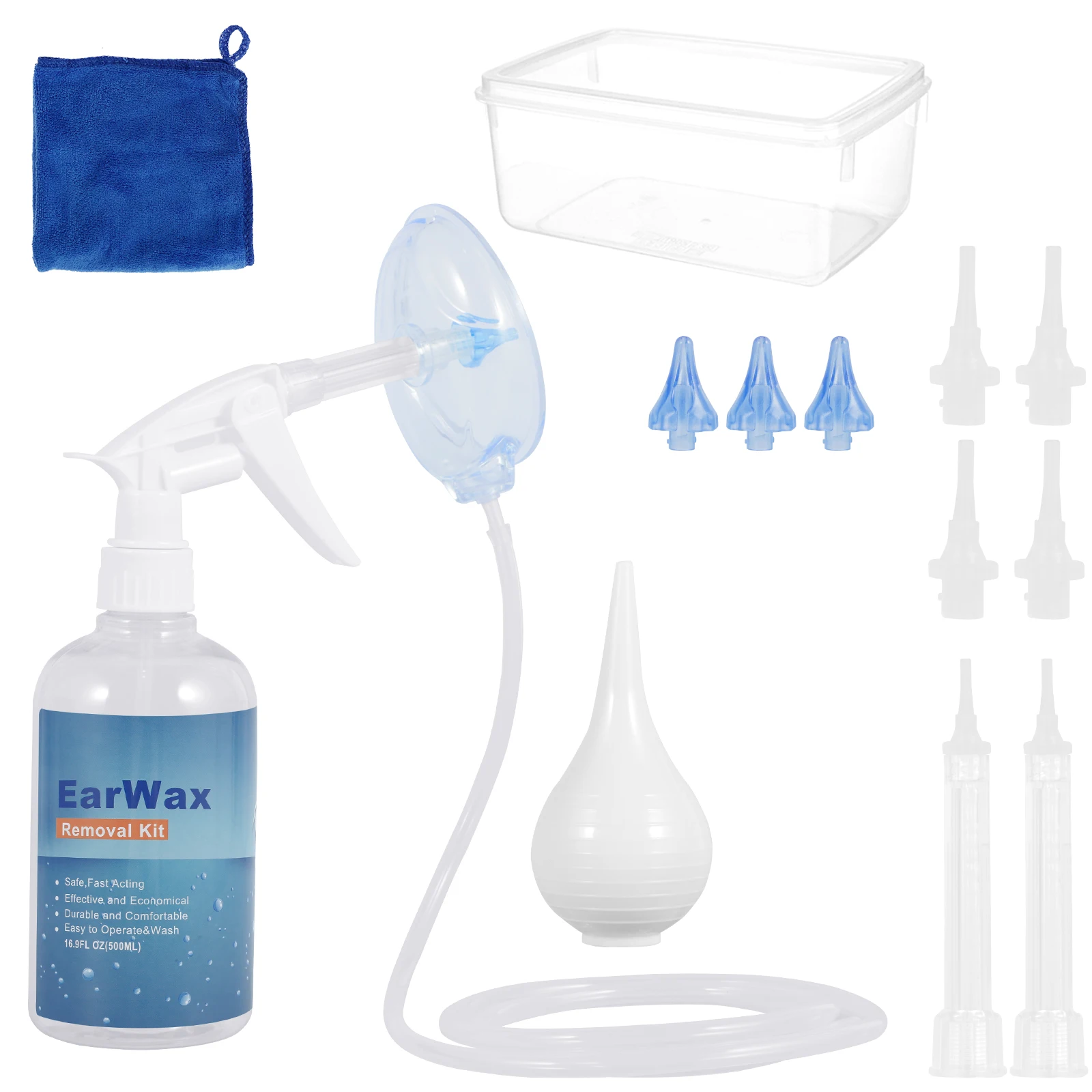 Ear Wax Removal Tool Ear Cleaning Kit Safe Ear Irrigation Kit Ear Flush Kit for Adults Kid, Ear Wax Washer Home Safe Ear Cleaner