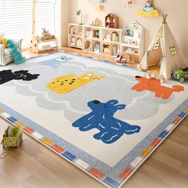 Cartoon Style Rugs for Bedroom Fluffy Soft Bedside Floor Mat Large Area Living Room Decoration Carpet Thick Plush Children's Rug
