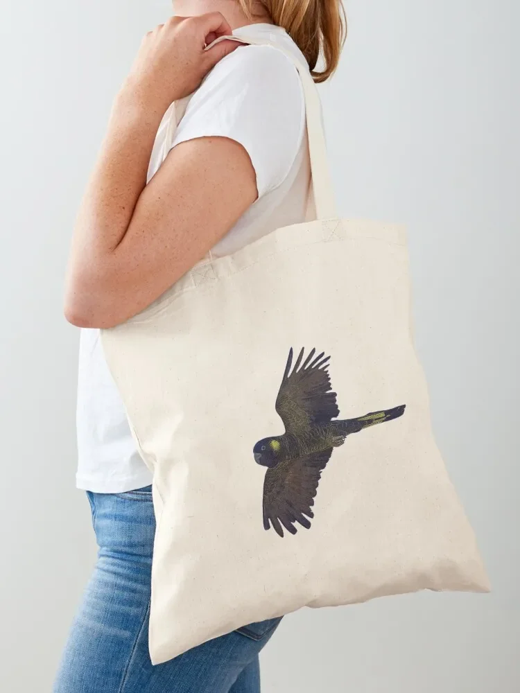 Yellow Tailed Black Cockatoo Color Design Tote Bag custom tote bag handbag Tote Bag