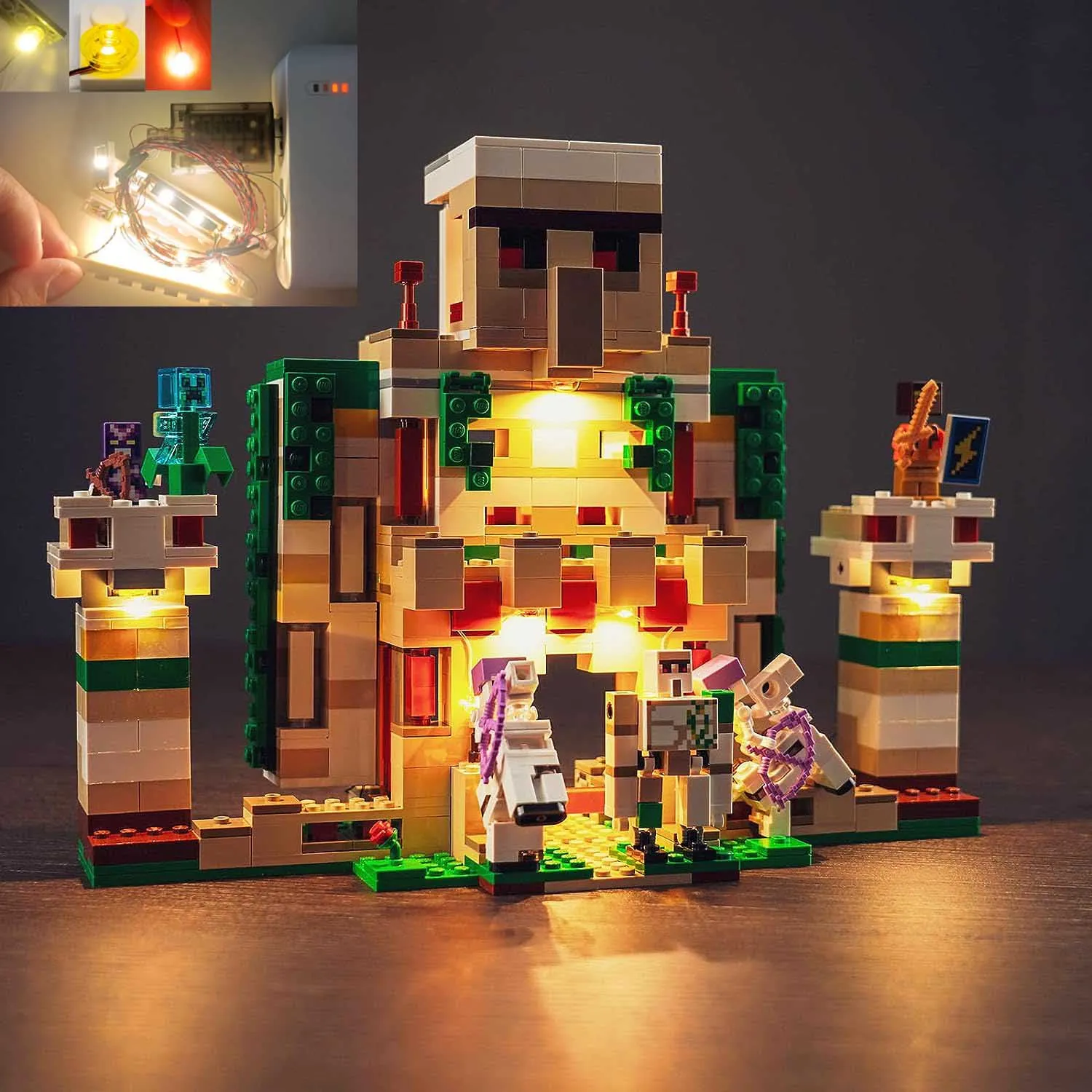 USB Lights Set for Lego  The Iron Golem Fortress 21250 Building Blocks Brick-Not include Lego Model