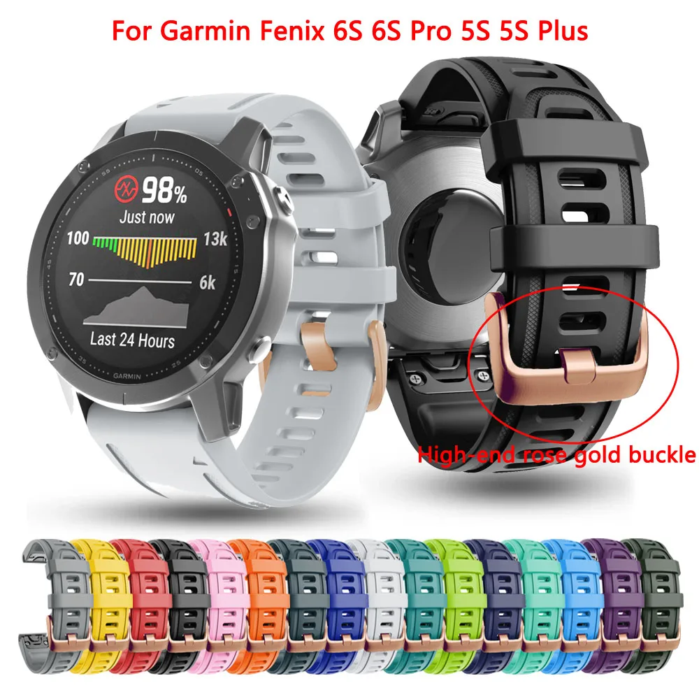 

20mm Smart Watch Strap For Garmin Fenix 6S 6S Pro 5S 5S Plus Band Silicone Smartband Easy Fit Wristband Bracelet Bands Replace