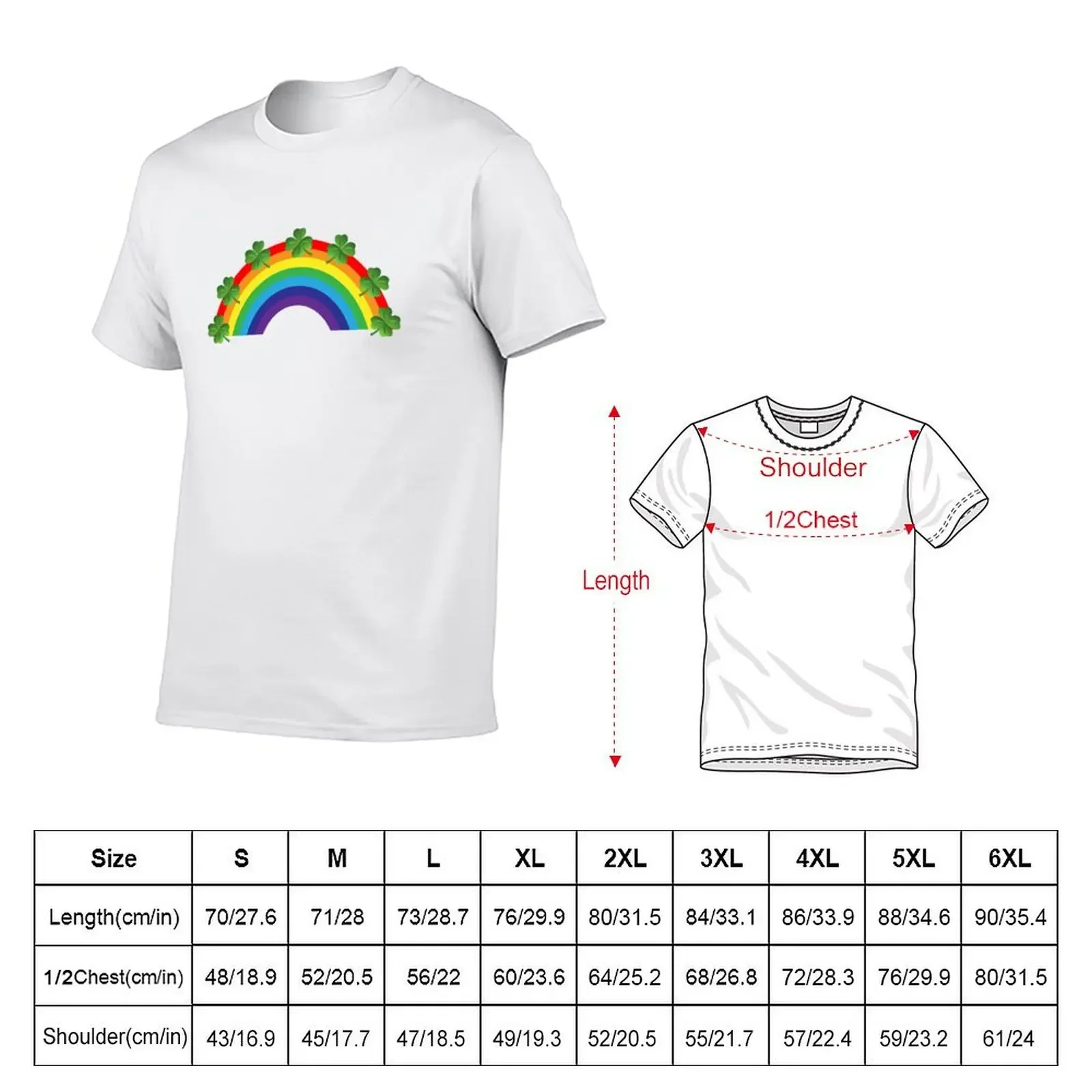 Rainbow Four Leaf Clovers T-Shirt customs design your own topping shirts graphic tee men