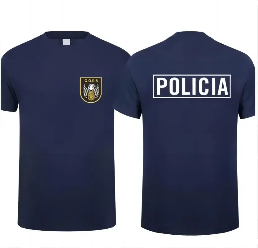 New Spain National Special Forces SWAT GEO GOES Logo Espana Policia T Shirt Men Short Sleeve Men's Tops Tee Shirt Cotton T-shirt