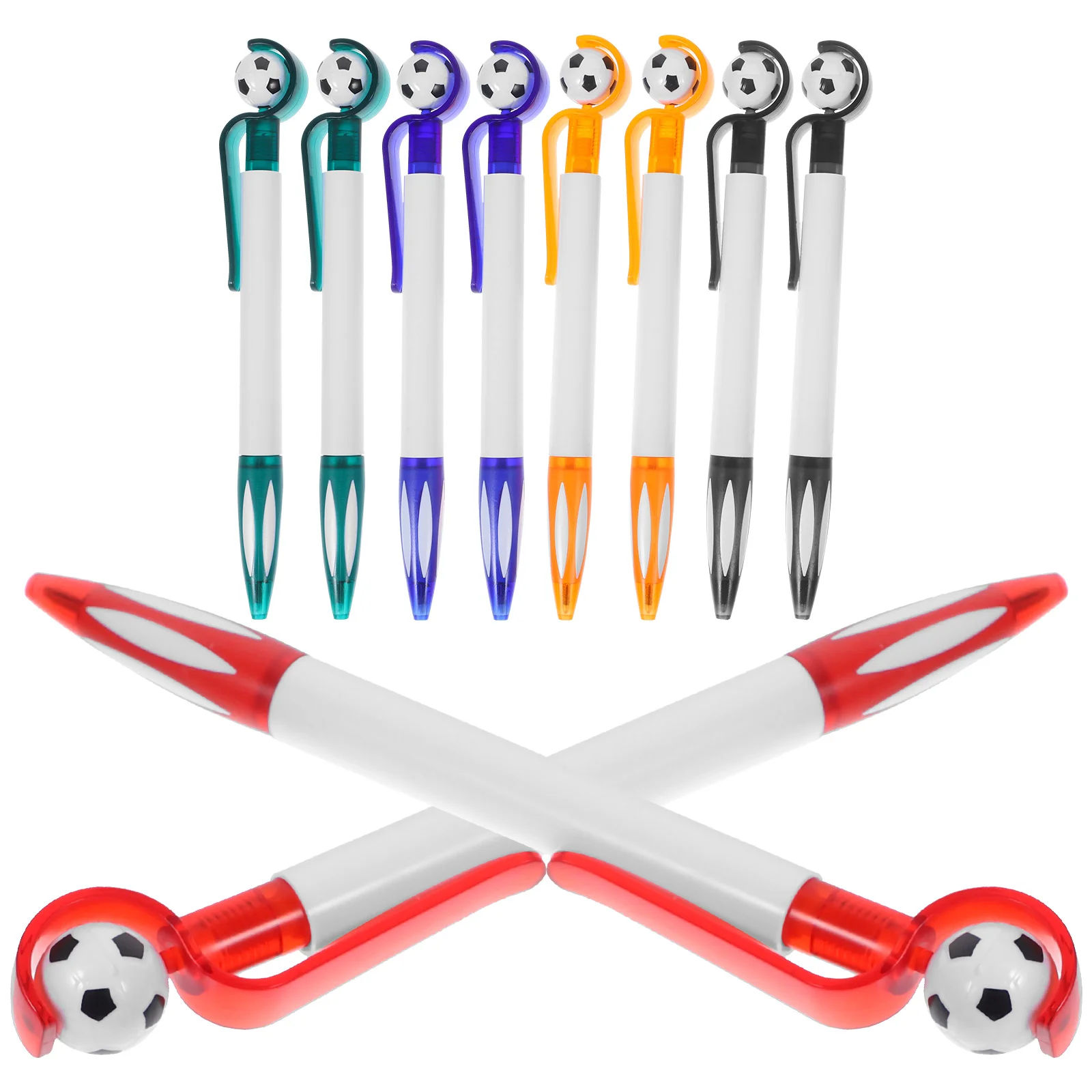 10 Pcs Pens Ballpoint Football Scrapbooking Bulk Soccer Retractable Adorable Writing Office