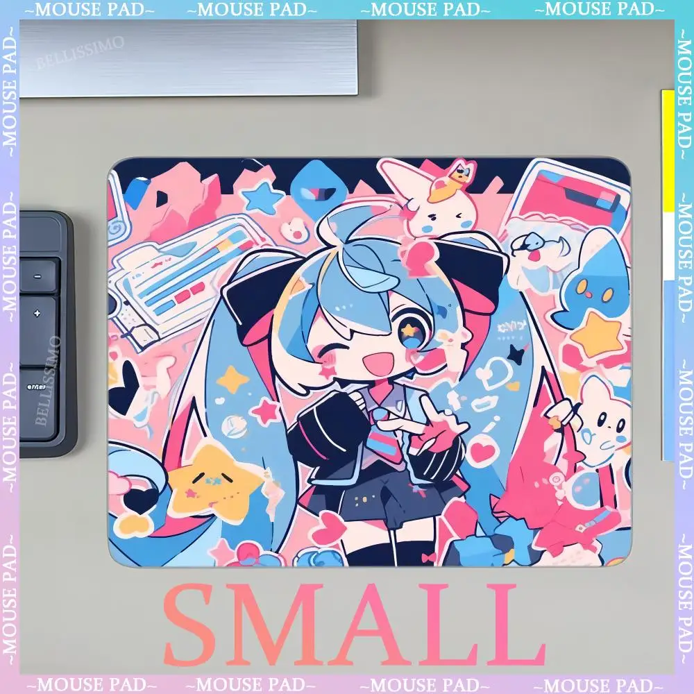 Small H_Hatsune M_Miku Anime XS MousePad Gaming HD Keyboard Pad Wrist Rest Mouse Pad Office Supplies Luxury Desk Accessories