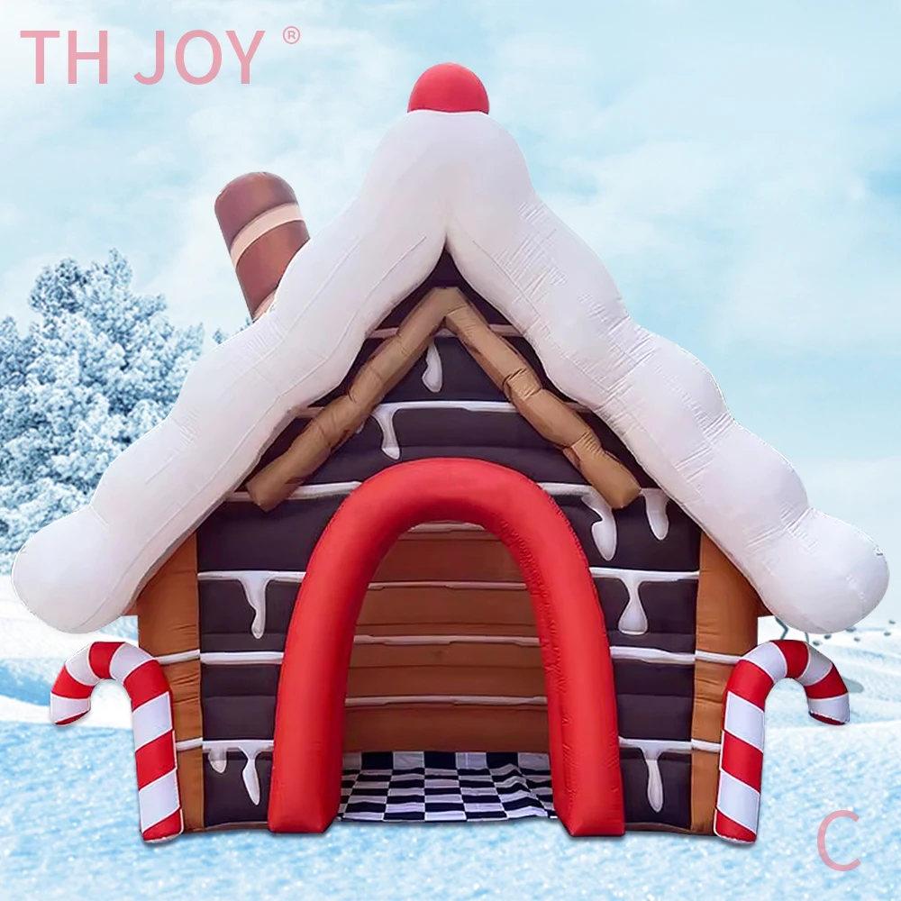Schnelles Luftschiff zur Tür, 2025 aufblasbares Weihnachtsmann-Grotto, 3 x 3 m, maßgeschneidertes aufblasbares Weihnachtsmann-Zelt, Weihnachtshaus zur Dekoration