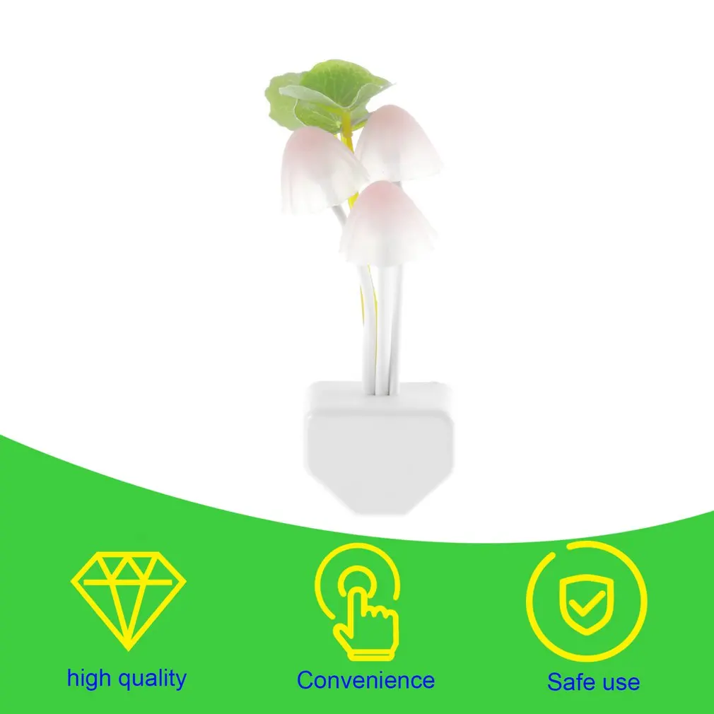 Mini LED 7 Color Light Sensor Mushroom Night Light Lamp Gift Home Illumination Light Lighting US Plug 220 V Night Light