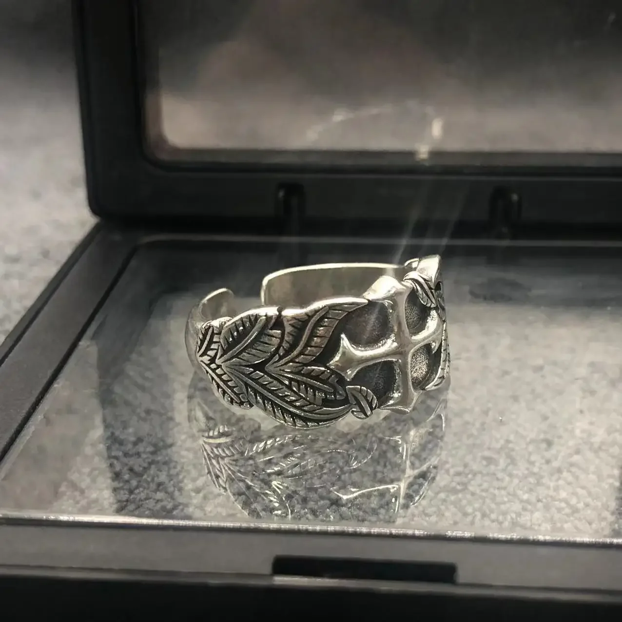Punk Hip Hop Style Fashion Cross Thai Silver Ring Vintage Personalized Open Rings