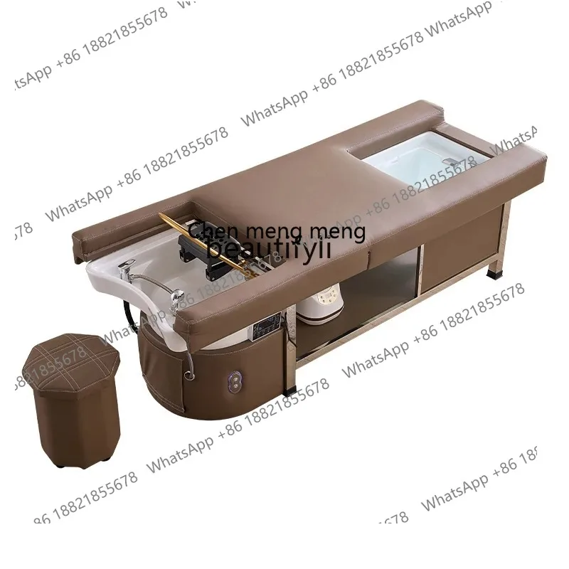 

S7486 ss Head Therapy Pedicure Integrated Massage Shampoo Bed Water Circulation Fumigation Electric Lifting Foot Bath Massage Be