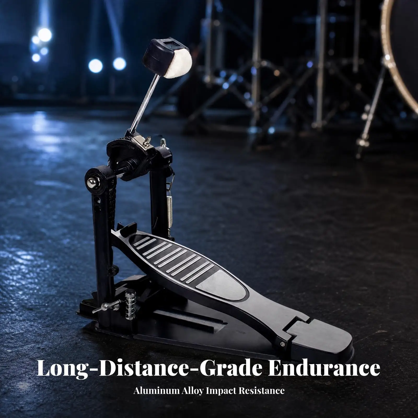 Kick Drum Pedal Aluminum Alloy Bass Beater with Stable Base for Electronic Acoustic Drum Set Drummer Essential Gear
