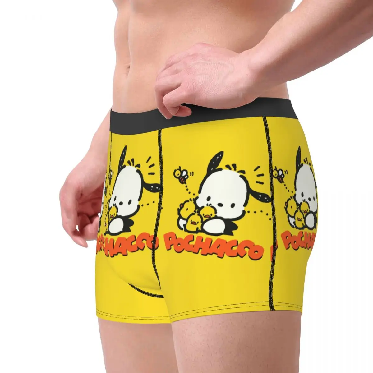 Custom Pochacco Boxer Shorts For Men 3D Printed Animation Comic Underwear Panties Briefs Stretch Underpants