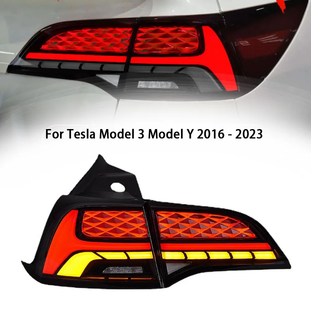 Car Tail Lights For Tesla Model 3 Model Y 17-22 Starry Sky Brake Reverse Tail Lamp Dynamic Turn Signal Light Tail Lamp Assembly