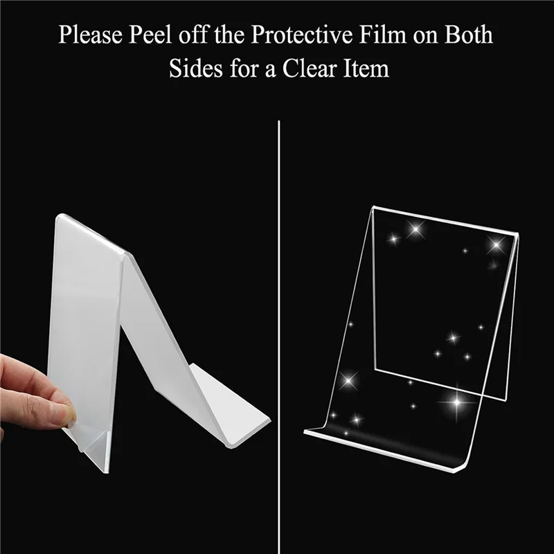 A02M-24 حزمة حامل كتب أكريليك، حامل عرض الكتب الواضحة، حامل حامل كتب أكريليك لعرض ألبومات الكتب الهزلية #4