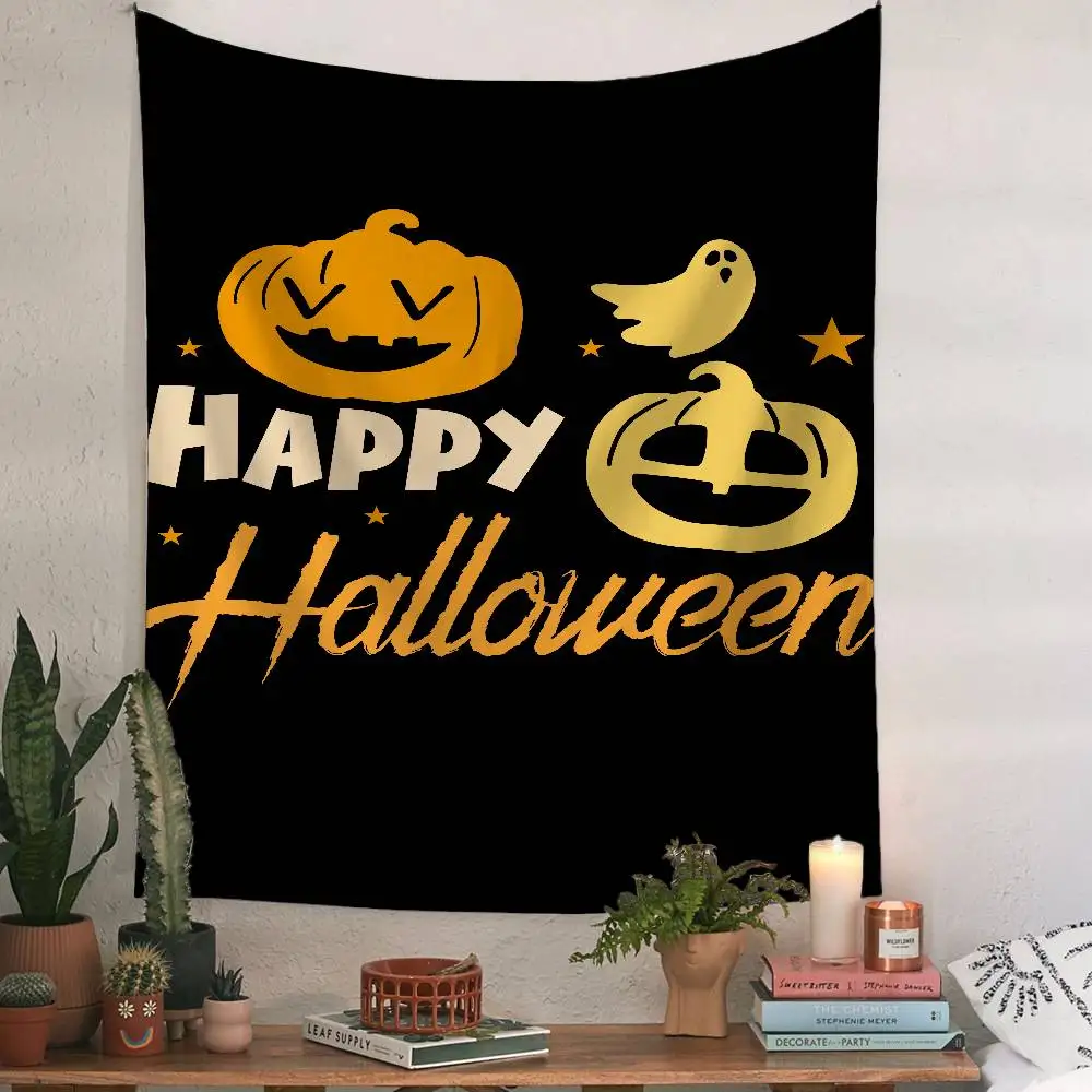 الرجعية هالوين الساحرة اليقطين شبح الهبي الجدار الشنق المفروشات لغرفة المعيشة ديكور المنزل النوم Kawaii غرفة ديكور