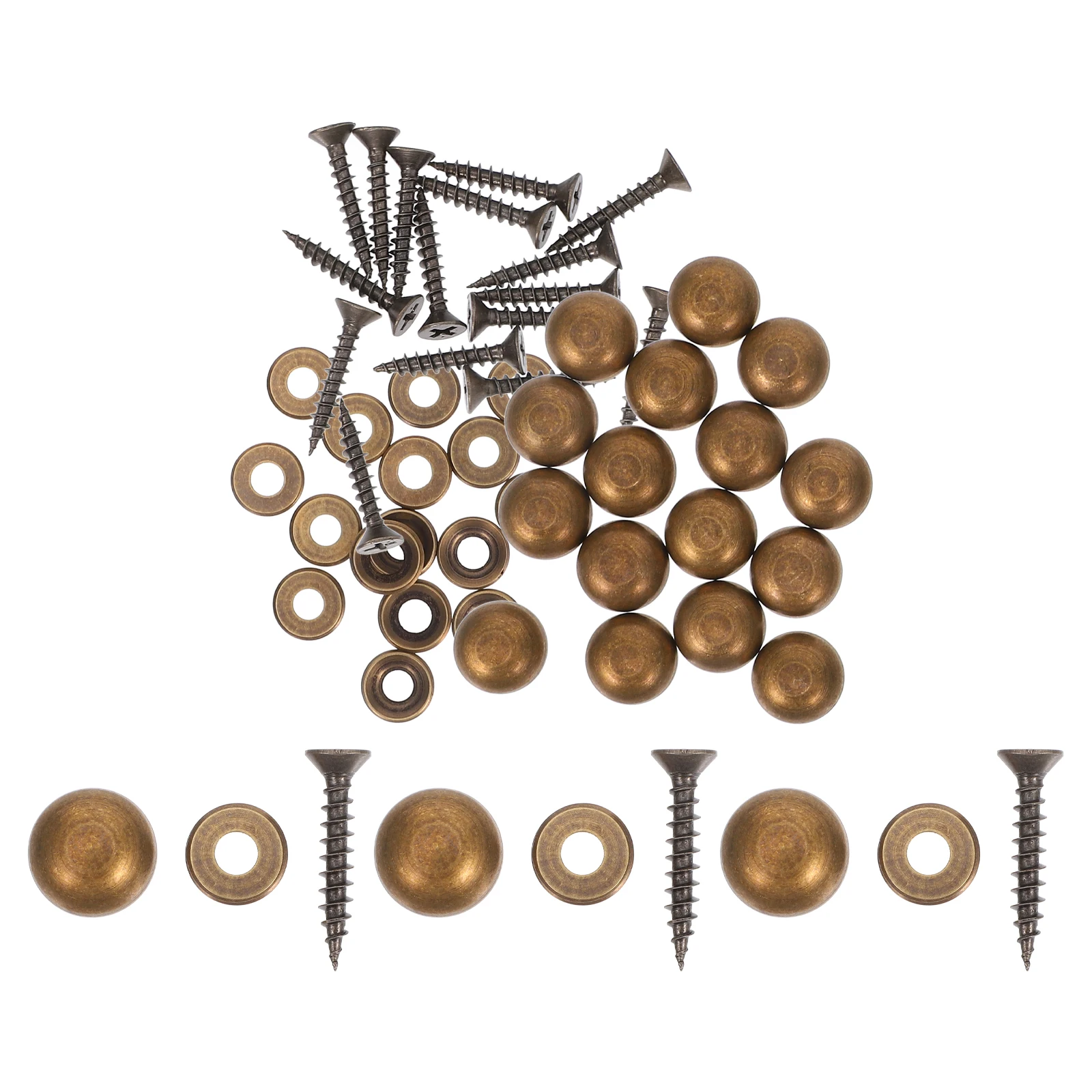 

16 Pcs Glass Mirror Nails Copper Screw Fastener Self Tapping Advertising Board Golden Flat Head Furniture Mount Hardware