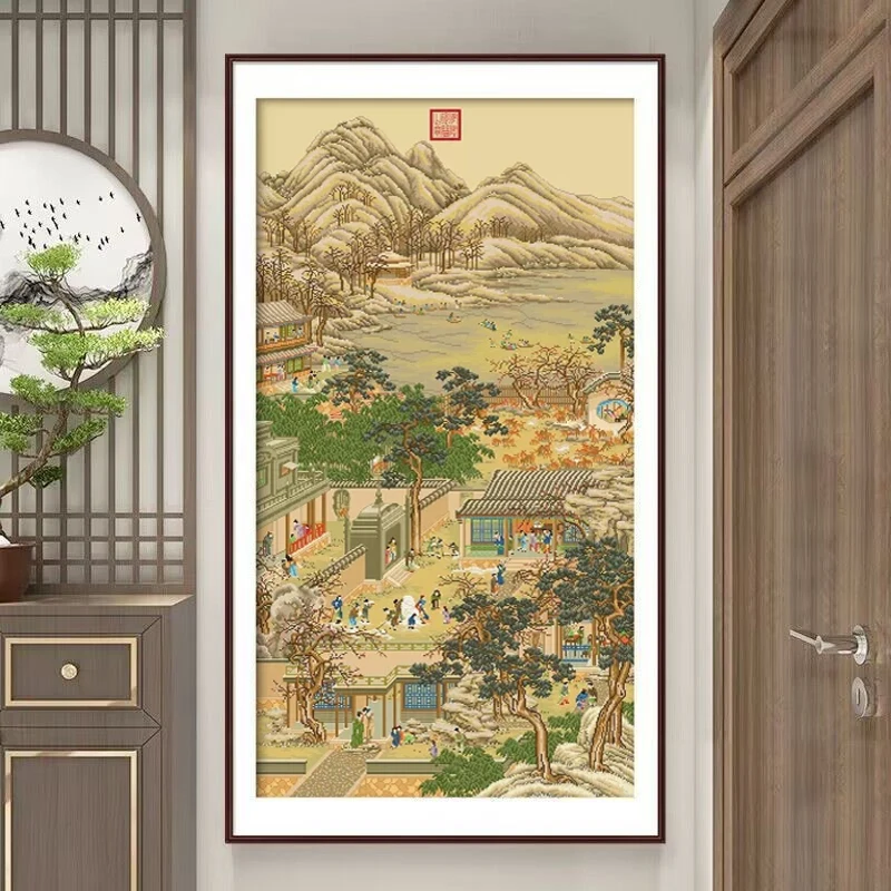 

MonaLisa Royal Cross Stitch Kit Yongzheng Twelfth Month Thread Embroidery Vertical Version Living Room Entrance Classical Pai...