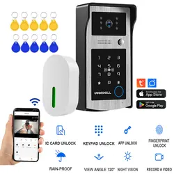 New Tuya Smart Video Doorbell Camera 1080P WiFi Video Intercom Door Bell Camera With RFID Code Keypad Access Phone APP Unlock