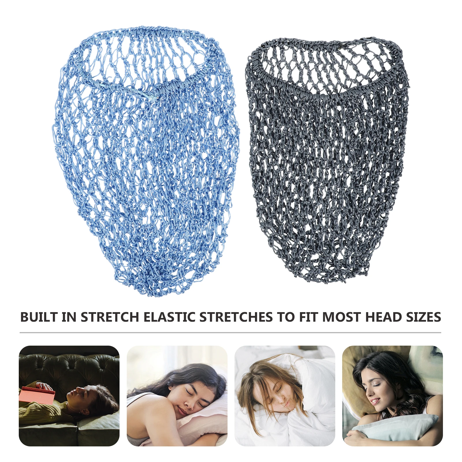 

2 Pcs Mesh Hair Sleep Net for Wrapping Caps Sleeping Crochet Hat Cover