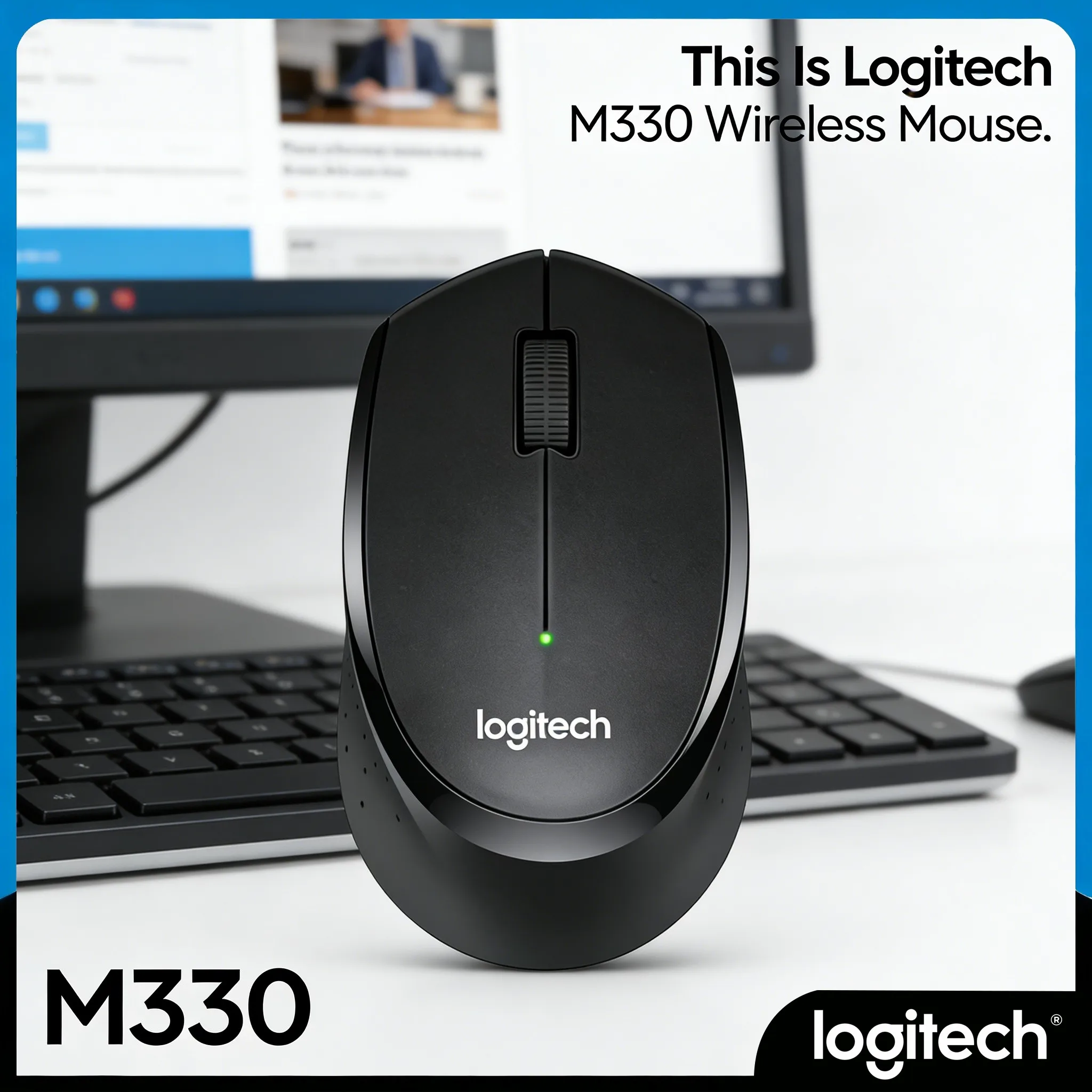

Logitech M330 Wireless Mouse Energy Saving Office Productivity