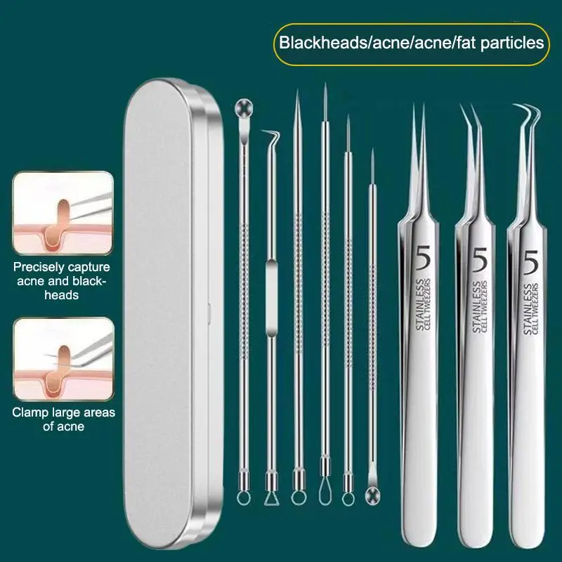 7/8Pcs Blackhead Remover Kit Professional Blackhead  Needle Skin Care Tools Stainless Steel Pimple Extraction Tools view 2