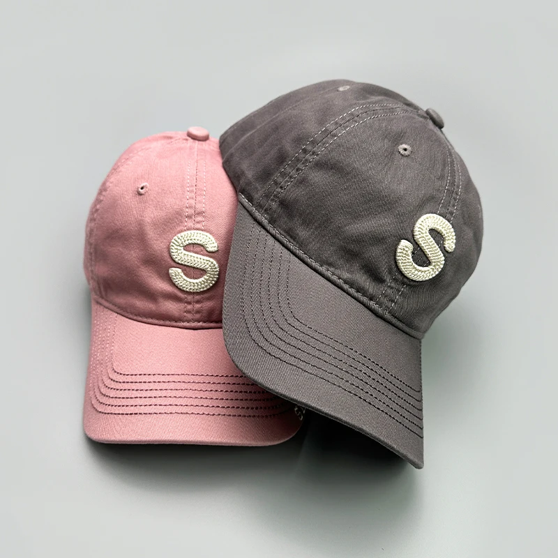 Korean Embroidered S Letters Baseball Hats New Men Women Sunshade Versatile Breathable Student Snapback Caps Fashion Casual ins