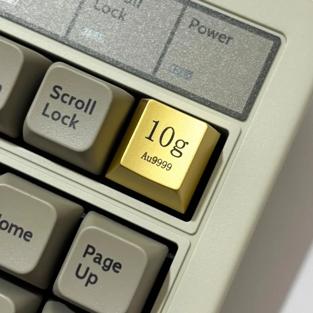 10g 골드 테마 키캡 맞춤형 CNC 아연 합금 체리 R4 ESC 1U 기계식 키보드 게임 액세서리용 키캡