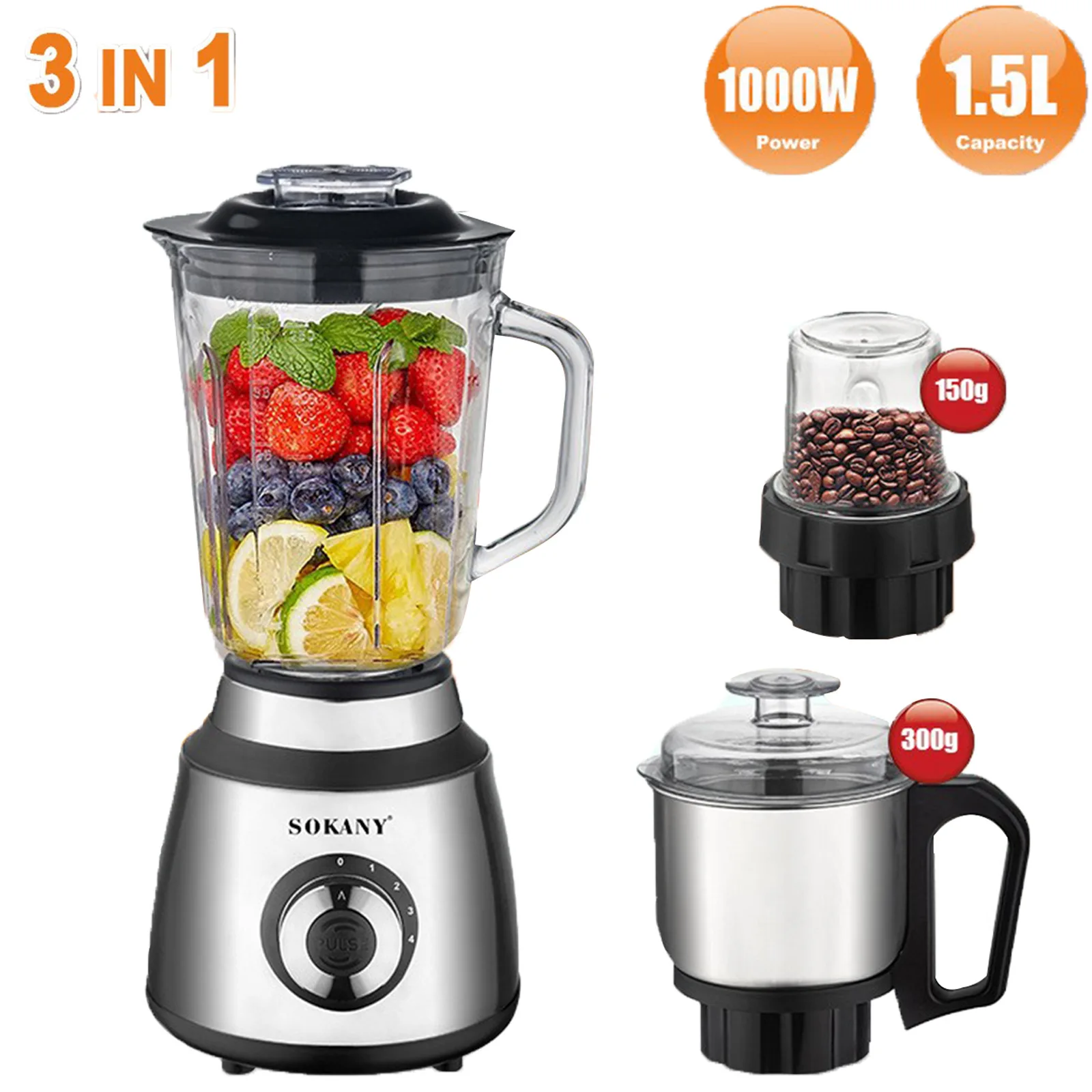 2025 Hot Sale Large Capacity Household Juicer Glass Juice Mixer Two-in-one Grinder