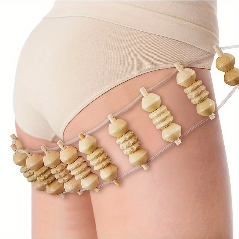 Wood Massage Tools, Back Roller Strip Trigger Point Self Massager, Full Body Muscle Massage, Back Massage Tool