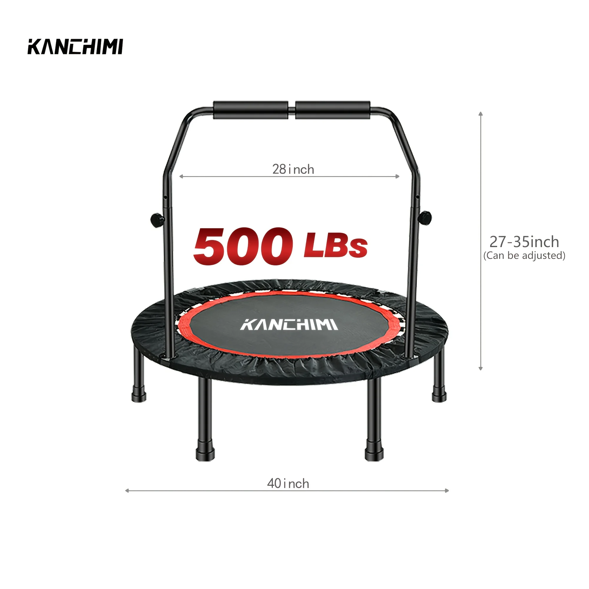 

Kanchimi 40"Trampoline for Home Adults, Indoor Family, Foldable Jumping Bed, Small Fitness And Weight Loss Trampoline for Adults