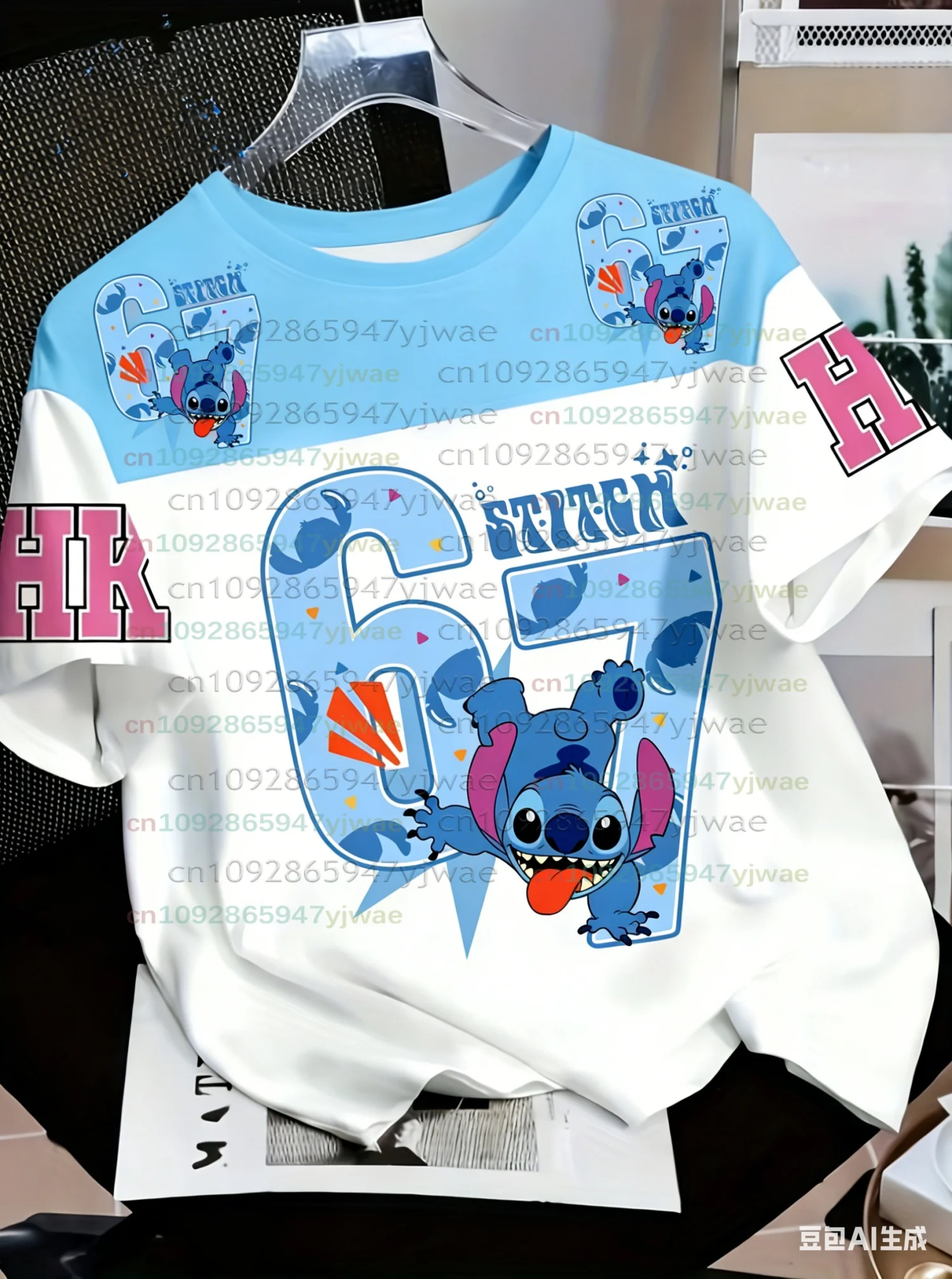 

26 Summer Kid's Mens Multi Color Cartoon 6 7 Six Seven S-Stitch Sports Short Sleeve T-Shirt Outdoor Top Adult cosplay t-shirt