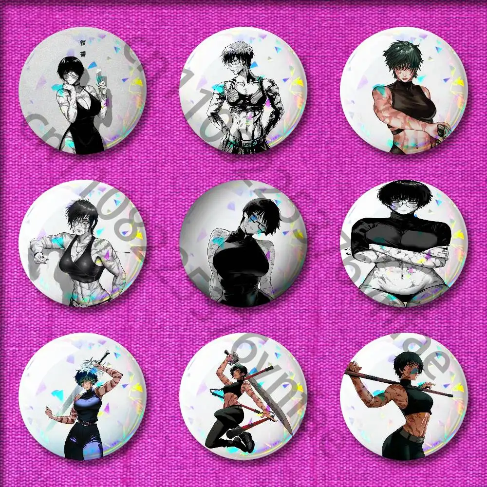 

Maki Zenin J-Jujutsu K-Kaisen Badges 75mm 25mm 44mm 32mm 58mm Round Pin Brooch Souvenir Clothes Cosplay Gift Accessories