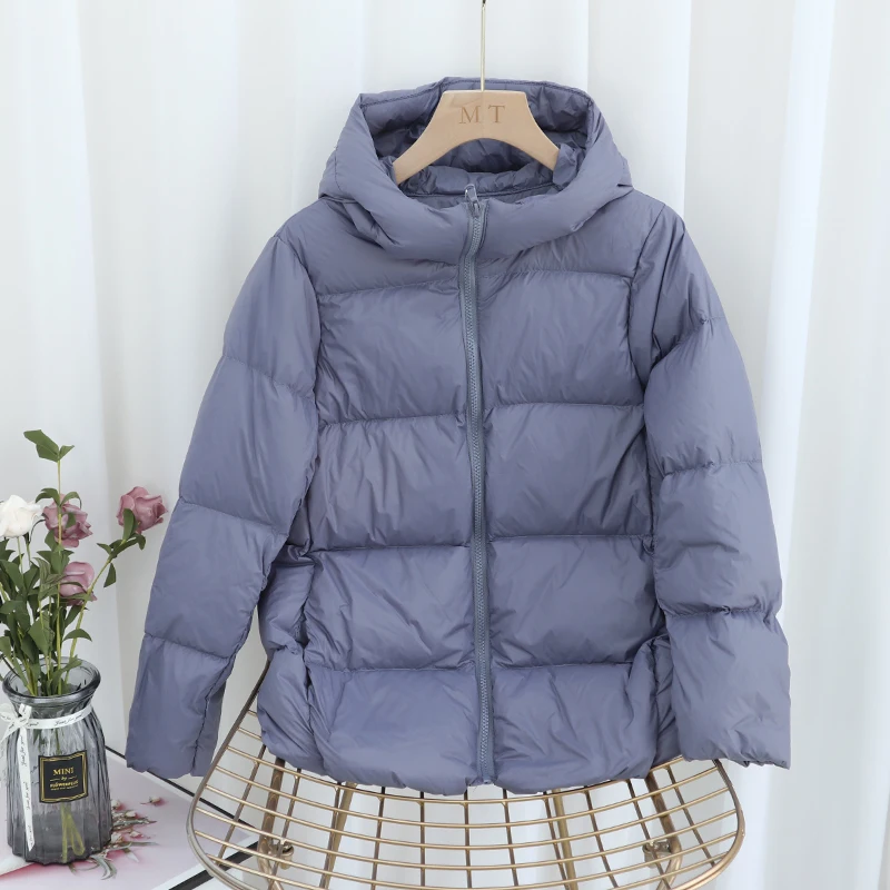 Autumn and Winter New 2025 90% White Duck Down Women Jacket Casual Fashion Commuter Warm Hooded Women Jacket Coat