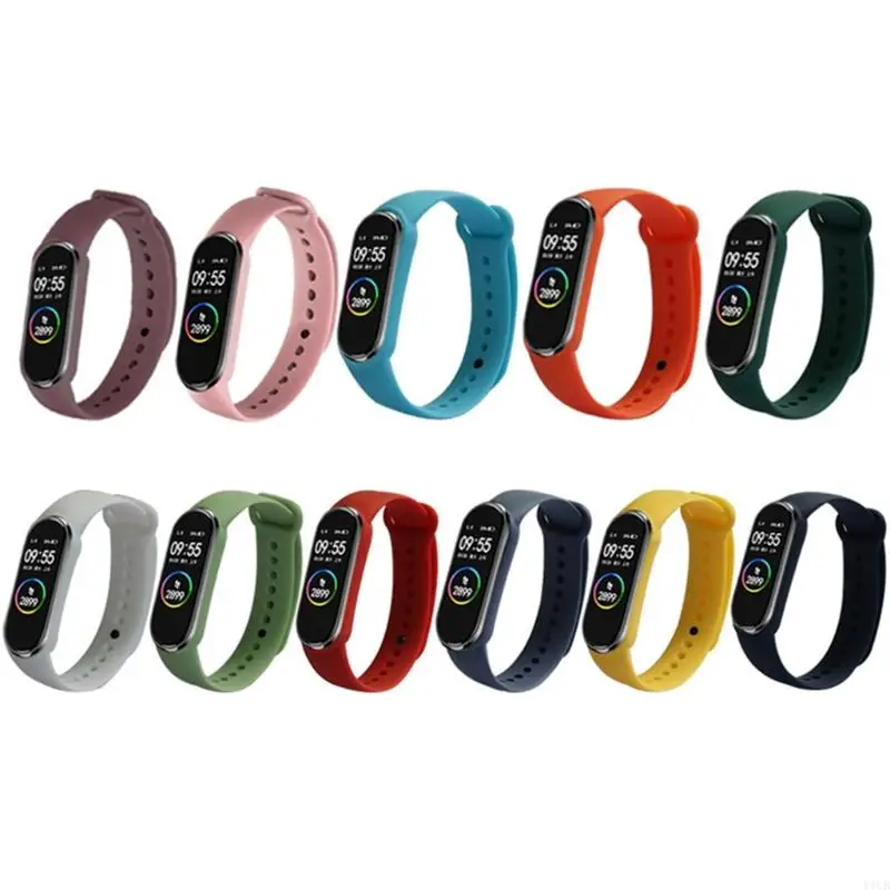 Y1UB Quick Release Smartwatch Straps Washable Silicone Wristbands Bracelets for Mi Band 6 5 Watch Accessories