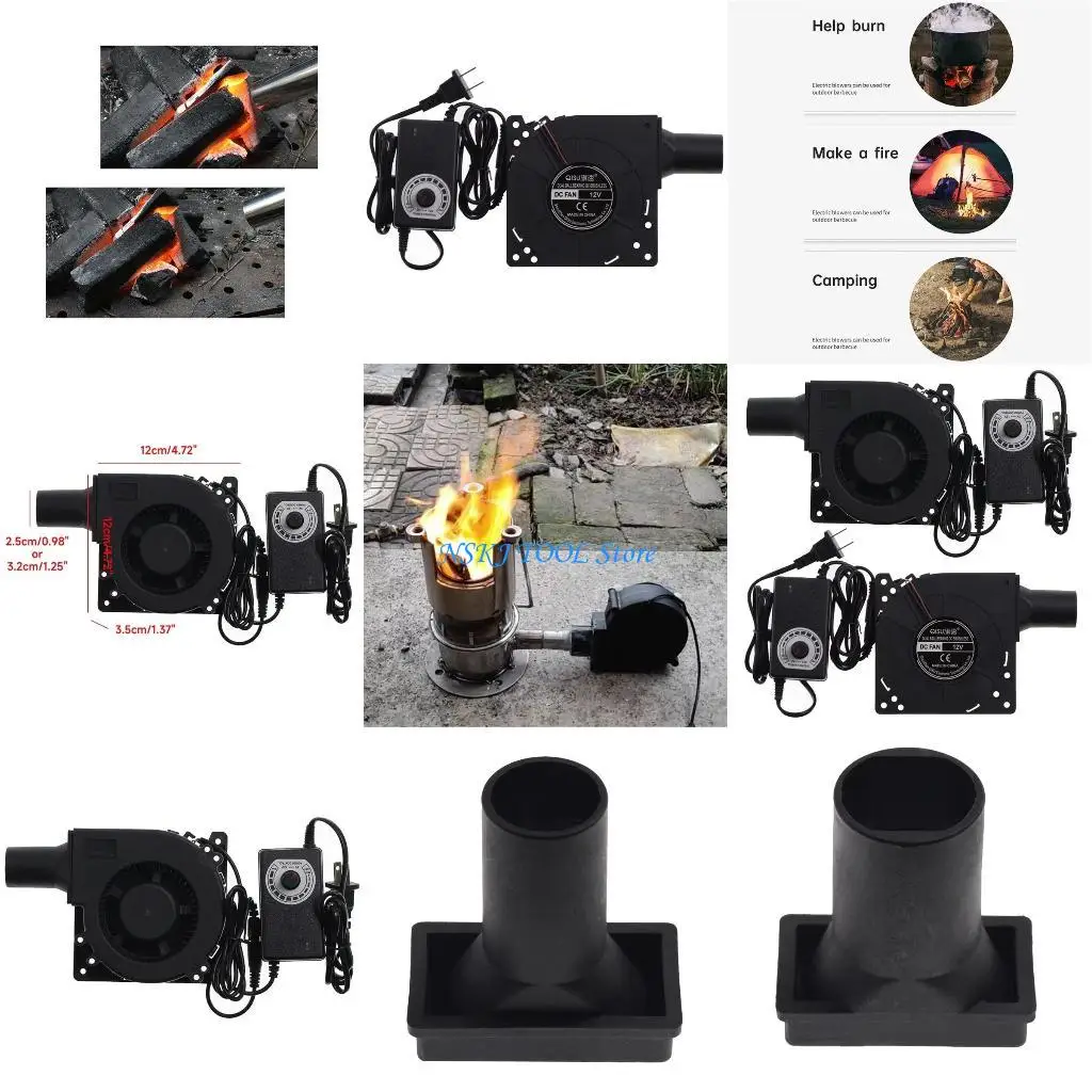 

L8RC Воздушная воздуходувка, электрический портативный пожарный гриль Гриль Огненная стартер Приготовление воздуходувка