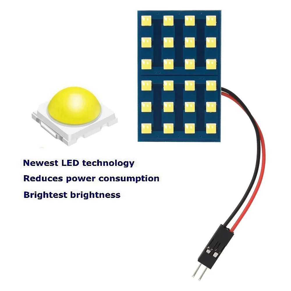 2 Set Super Bright LED Panel Bulbs Car Free Interior Reading Lamps Auto Roof Light With T10 W5W BA9S C5W Festoon 3 Adapters Base