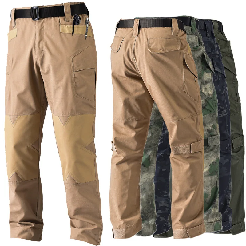 IX5 65/35 Twill Tactical Pants, Water-Resistant Camo Training Pants for Outdoor Work & Military, Durable Cargo Pants