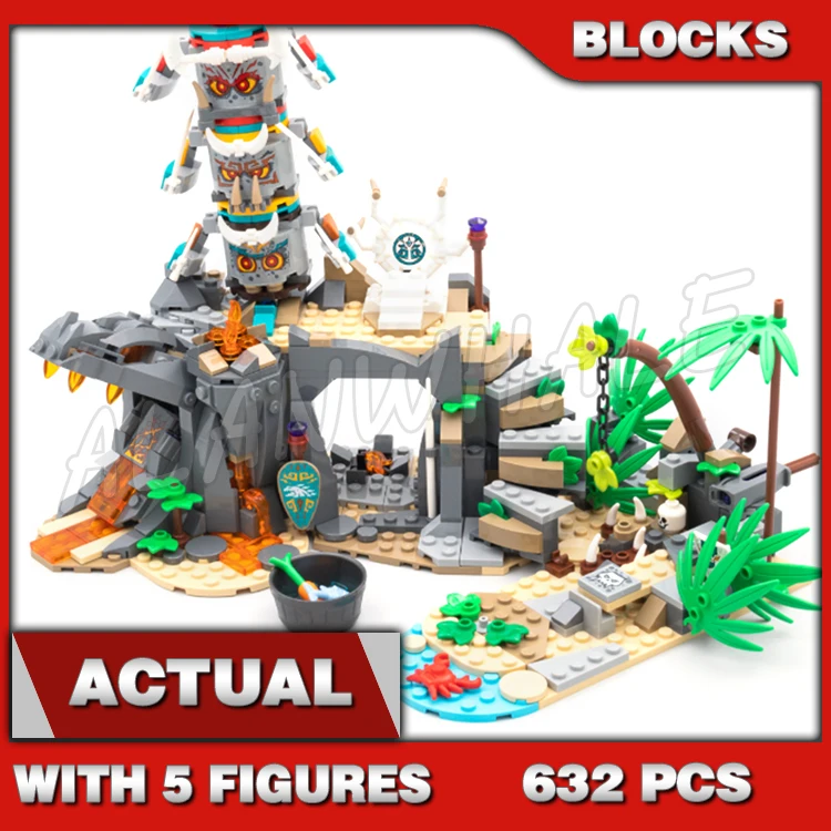 632pcs Island Shinobi The Keepers' Village Jungle Lair Prison Stone Pillar 60039 Building Block toys Compatible With Model