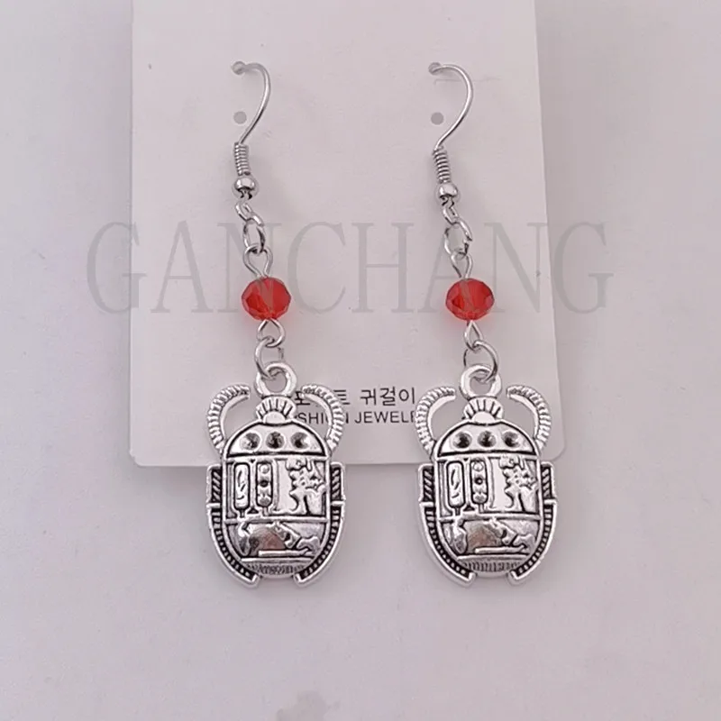 Egyptian Scarab Beetle Earrings Rah Protection Egyptian Charm Symbol Pendant Earrings Diy Jewelry Charms Women Gift