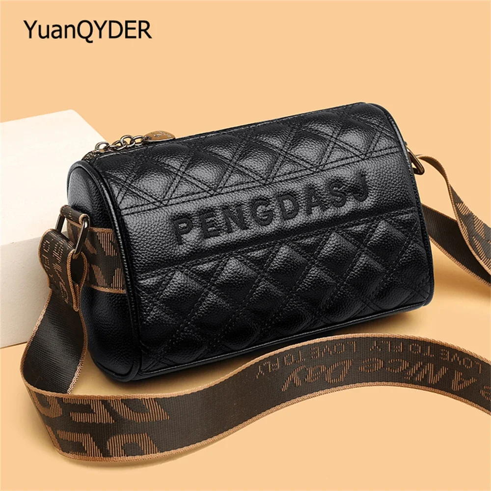 

2023 Soft Leather Women's Shoulder Designer High Quality Diamond Lattice Messenger Bag Handbag Fashion Letter Females Pillow Bag