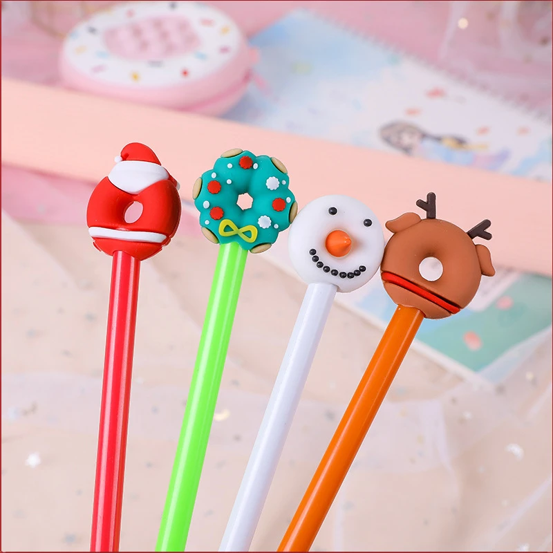 48 Pcs Christmas Student Gifts Prizes Donuts Gel Pens Set Cartoon School Office Stationery Back To School